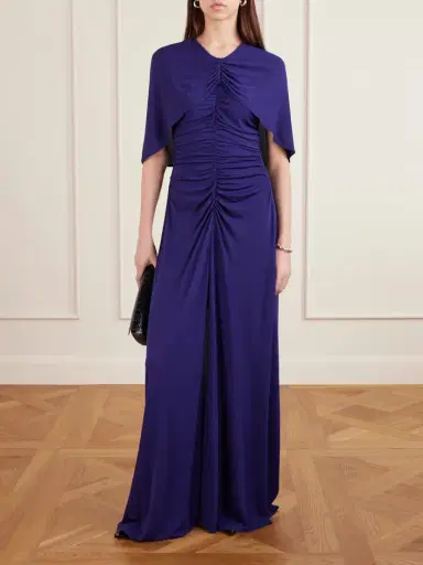 Kallmeyer Matilda Ruched Cape-effect Jersey Gown | Thumbnail 2 Kallmeyer Matilda Ruched Cape-effect Jersey Gown | Thumbnail 2