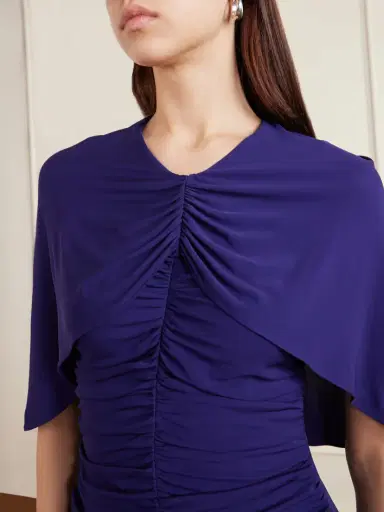 Kallmeyer Matilda Ruched Cape-effect Jersey Gown | Thumbnail 4 Kallmeyer Matilda Ruched Cape-effect Jersey Gown | Thumbnail 4