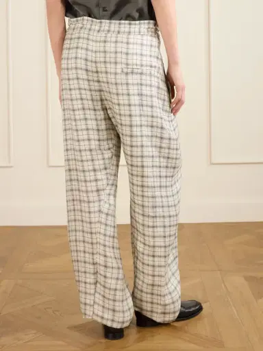 Kallmeyer Clemence Pleated Checked Linen-blend Pants | Thumbnail 4 Kallmeyer Clemence Pleated Checked Linen-blend Pants | Thumbnail 4
