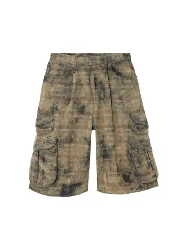 R13 Checked Distressed Cotton-flannel Cargo Shorts | Thumbnail 1 R13 Checked Distressed Cotton-flannel Cargo Shorts | Thumbnail 1