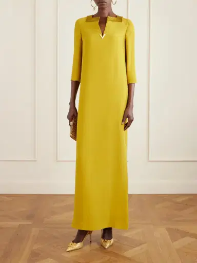 Valentino Garavani Embellished Satin-trimmed Silk-cady Gown | Thumbnail 2 Valentino Garavani Embellished Satin-trimmed Silk-cady Gown | Thumbnail 2