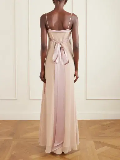 Valentino Garavani Lace- And Satin-trimmed Silk-georgette Gown | Thumbnail 3 Valentino Garavani Lace- And Satin-trimmed Silk-georgette Gown | Thumbnail 3