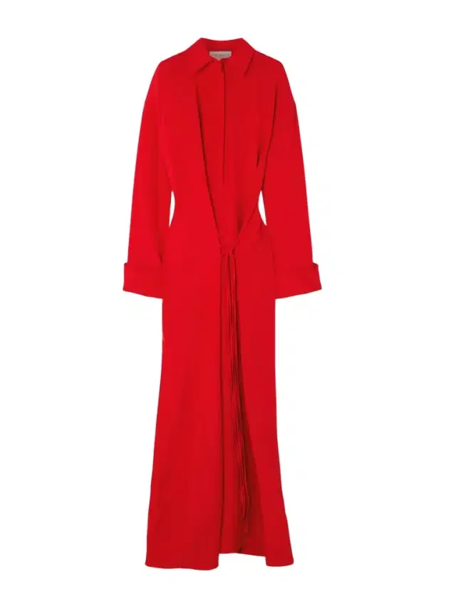 Knotted Silk-blend Crepe De Chine Maxi Shirt Dress