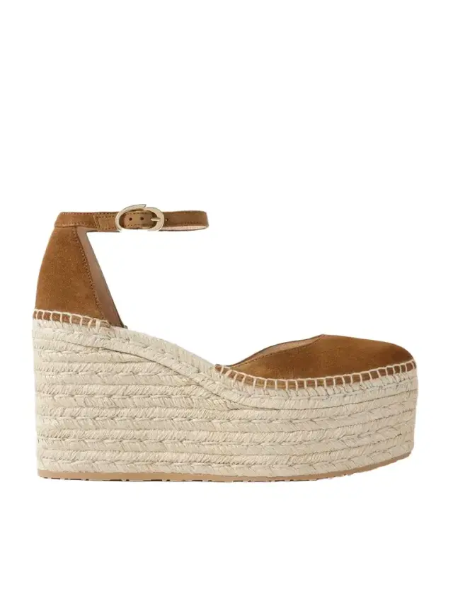 60 Suede Espadrille Platform Sandals