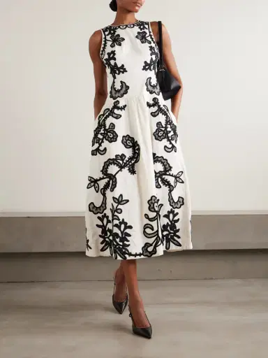 Ulla Johnson Sonali Appliquéd Pleated Cotton-sateen Midi Dress | Thumbnail 2