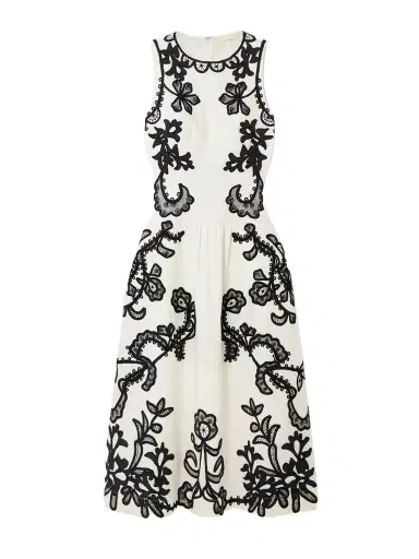 Ulla Johnson Sonali Appliquéd Pleated Cotton-sateen Midi Dress | Thumbnail 1