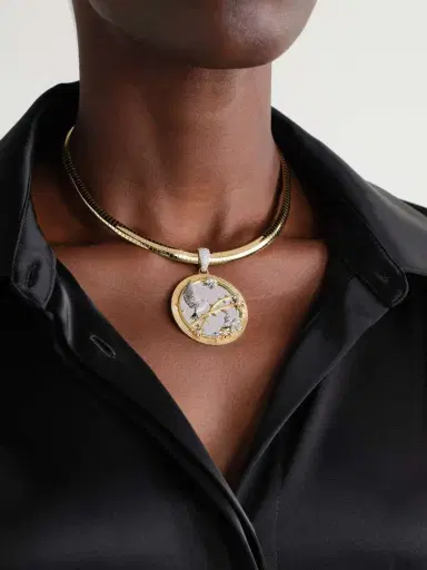 Foundrae Resilience Sleek 18-karat White And Yellow Gold Diamond Necklace | Thumbnail 2