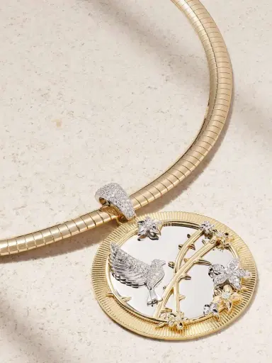 Foundrae Resilience Sleek 18-karat White And Yellow Gold Diamond Necklace | Thumbnail 4