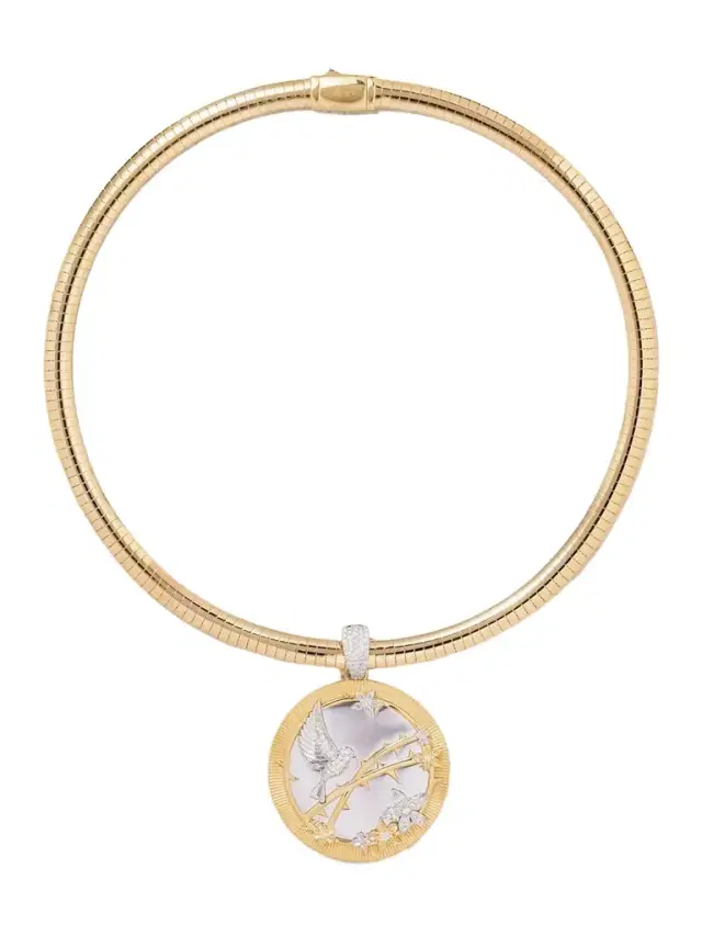 Foundrae Resilience Sleek 18-karat White And Yellow Gold Diamond Necklace
