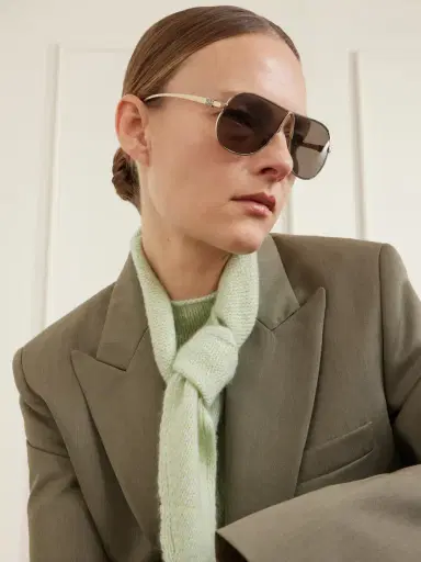 Miu Miu Eyewear Aviator-style Gold-tone Sunglasses | Thumbnail 2 Miu Miu Eyewear Aviator-style Gold-tone Sunglasses | Thumbnail 2