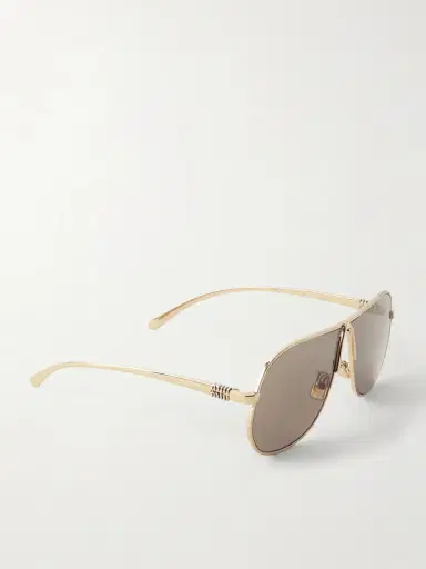 Miu Miu Eyewear Aviator-style Gold-tone Sunglasses | Thumbnail 3 Miu Miu Eyewear Aviator-style Gold-tone Sunglasses | Thumbnail 3