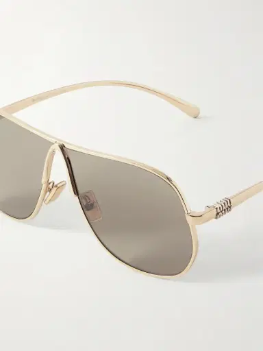 Miu Miu Eyewear Aviator-style Gold-tone Sunglasses | Thumbnail 4 Miu Miu Eyewear Aviator-style Gold-tone Sunglasses | Thumbnail 4