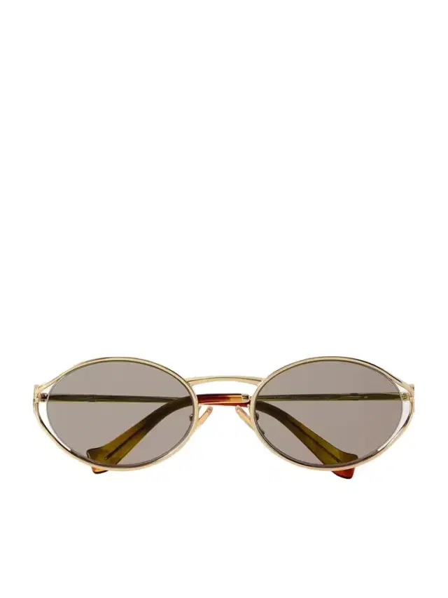 Oval-frame Gold-tone Sunglasses