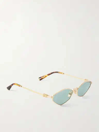 Miu Miu Eyewear Hexagon-frame Gold-tone Sunglasses | Thumbnail 3 Miu Miu Eyewear Hexagon-frame Gold-tone Sunglasses | Thumbnail 3