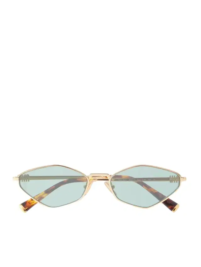 Miu Miu Eyewear Oval-frame Gold-tone Sunglasses