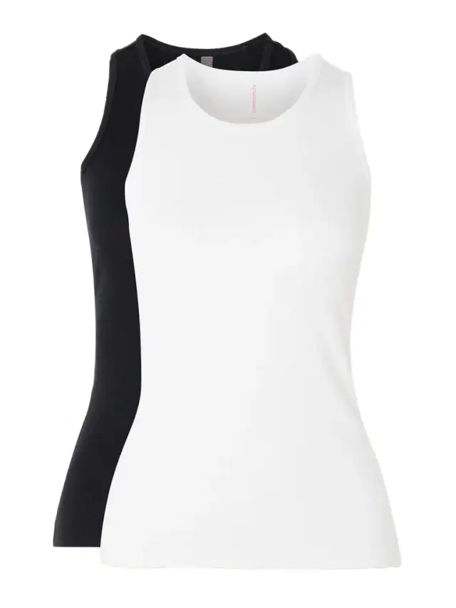 Set Of Two Ribbed Stretch-jersey Tanks