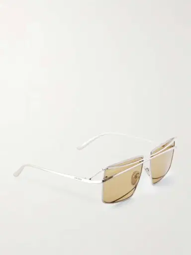 PRADA EYEWEAR Square-frame Silver-tone Sunglasses | Thumbnail 3 PRADA EYEWEAR Square-frame Silver-tone Sunglasses | Thumbnail 3