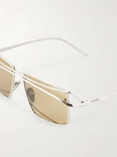 PRADA EYEWEAR Square-frame Silver-tone Sunglasses | Thumbnail 4 PRADA EYEWEAR Square-frame Silver-tone Sunglasses | Thumbnail 4