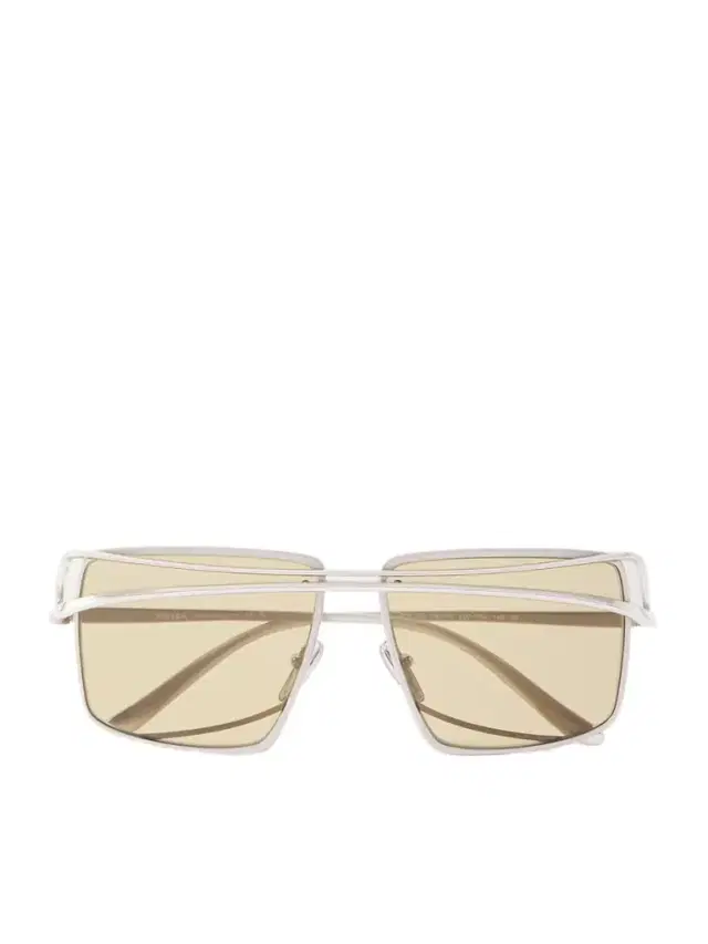 Square-frame Silver-tone Sunglasses