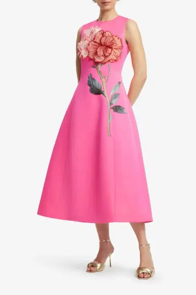LEO LIN Cleo Dress - Fuschia Peony | Thumbnail 3