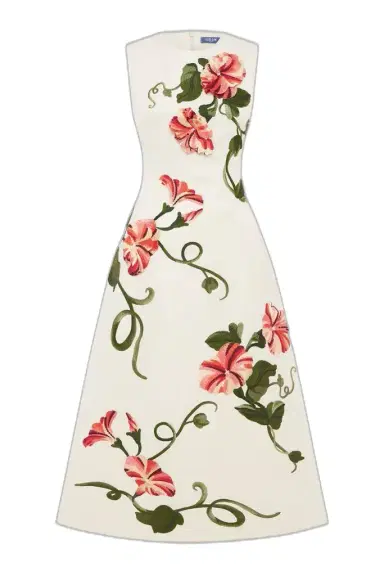 LEO LIN Cleo Dress - Vine Print Snow | Thumbnail 1