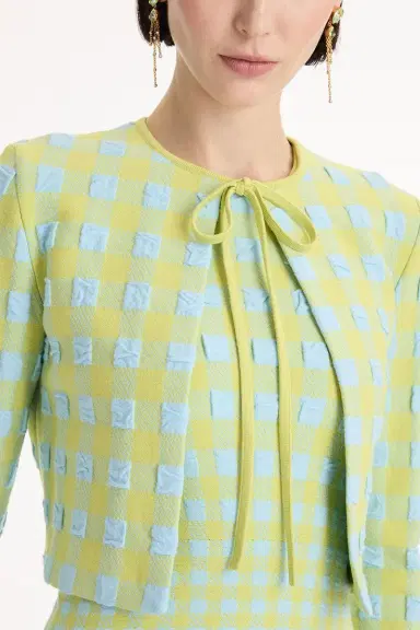 Oscar de la Renta Gingham Cardigan | Thumbnail 3 Oscar de la Renta Gingham Cardigan | Thumbnail 3