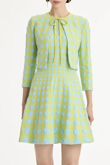 Oscar de la Renta Gingham Cardigan | Thumbnail 4 Oscar de la Renta Gingham Cardigan | Thumbnail 4