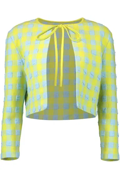 Oscar de la Renta Gingham Cardigan | Thumbnail 1 Oscar de la Renta Gingham Cardigan | Thumbnail 1