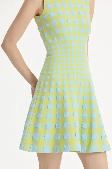 Oscar de la Renta Gingham Fit And Flare Dress | Thumbnail 4
