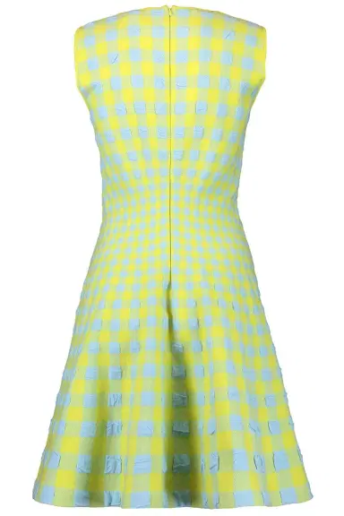 Oscar de la Renta Gingham Fit And Flare Dress | Thumbnail 7