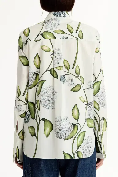 Oscar de la Renta Long Sleeve Porcelain Flower Blouse | Thumbnail 6 Oscar de la Renta Long Sleeve Porcelain Flower Blouse | Thumbnail 6