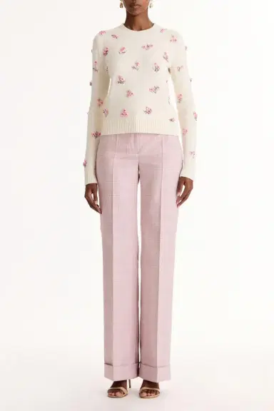 Oscar de la Renta Multi Color Sequin Cluster Embroidered Pullover | Thumbnail 2 Oscar de la Renta Multi Color Sequin Cluster Embroidered Pullover | Thumbnail 2