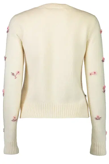 Oscar de la Renta Multi Color Sequin Cluster Embroidered Pullover | Thumbnail 7 Oscar de la Renta Multi Color Sequin Cluster Embroidered Pullover | Thumbnail 7