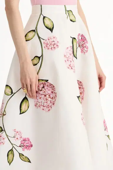 Oscar de la Renta Porcelain Flowers Skirt | Thumbnail 3