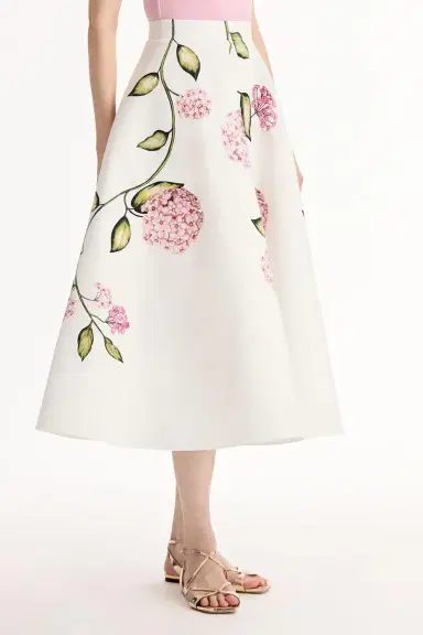 Oscar de la Renta Porcelain Flowers Skirt | Thumbnail 4