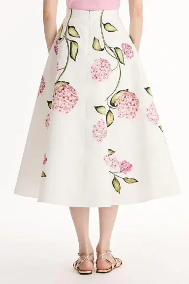Oscar de la Renta Porcelain Flowers Skirt | Thumbnail 6