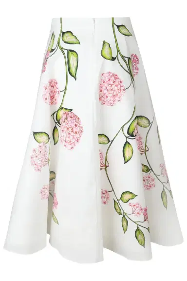 Oscar de la Renta Porcelain Flowers Skirt | Thumbnail 7