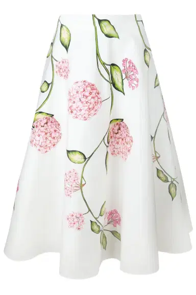 Oscar de la Renta Porcelain Flowers Skirt | Thumbnail 1