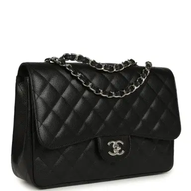 Chanel Chanel Jumbo Classic Single Flap Bag Black Caviar Silver Hardware | Thumbnail 2 Chanel Chanel Jumbo Classic Single Flap Bag Black Caviar Silver Hardware | Thumbnail 2
