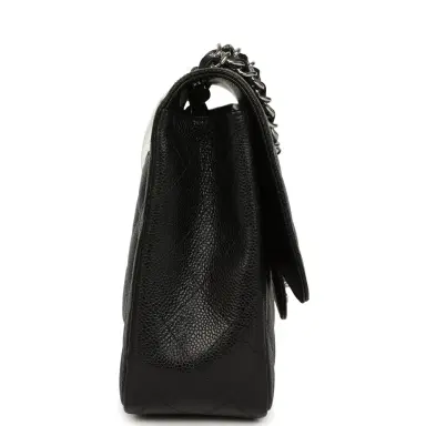 Chanel Chanel Jumbo Classic Single Flap Bag Black Caviar Silver Hardware | Thumbnail 4 Chanel Chanel Jumbo Classic Single Flap Bag Black Caviar Silver Hardware | Thumbnail 4