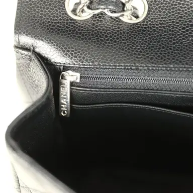 Chanel Chanel Jumbo Classic Single Flap Bag Black Caviar Silver Hardware | Thumbnail 9 Chanel Chanel Jumbo Classic Single Flap Bag Black Caviar Silver Hardware | Thumbnail 9