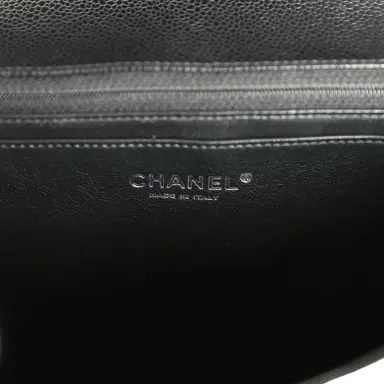 Chanel Chanel Jumbo Classic Single Flap Bag Black Caviar Silver Hardware | Thumbnail 10 Chanel Chanel Jumbo Classic Single Flap Bag Black Caviar Silver Hardware | Thumbnail 10