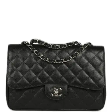 Chanel Chanel Jumbo Classic Single Flap Bag Black Caviar Silver Hardware | Thumbnail 1 Chanel Chanel Jumbo Classic Single Flap Bag Black Caviar Silver Hardware | Thumbnail 1