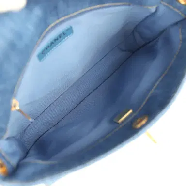 Chanel Chanel Small Supple Twins Hobo Bag Light Blue Denim Brushed Gold Hardware | Thumbnail 8 Chanel Chanel Small Supple Twins Hobo Bag Light Blue Denim Brushed Gold Hardware | Thumbnail 8