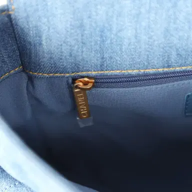 Chanel Chanel Small Supple Twins Hobo Bag Light Blue Denim Brushed Gold Hardware | Thumbnail 10 Chanel Chanel Small Supple Twins Hobo Bag Light Blue Denim Brushed Gold Hardware | Thumbnail 10