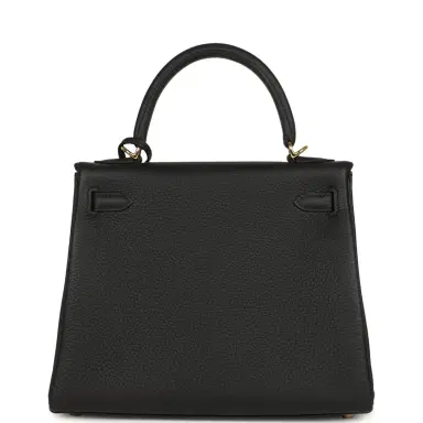 HERMÈS Hermes Kelly Retourne 25 Black Togo Gold Hardware | Thumbnail 5 HERMÈS Hermes Kelly Retourne 25 Black Togo Gold Hardware | Thumbnail 5