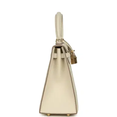 HERMÈS Hermes Kelly Sellier 25 Craie Epsom Permabrass Hardware | Thumbnail 3