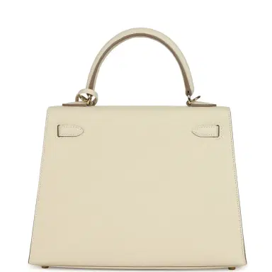 HERMÈS Hermes Kelly Sellier 25 Craie Epsom Permabrass Hardware | Thumbnail 4