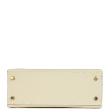 HERMÈS Hermes Kelly Sellier 25 Craie Epsom Permabrass Hardware | Thumbnail 6