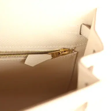 HERMÈS Hermes Kelly Sellier 25 Craie Epsom Permabrass Hardware | Thumbnail 9